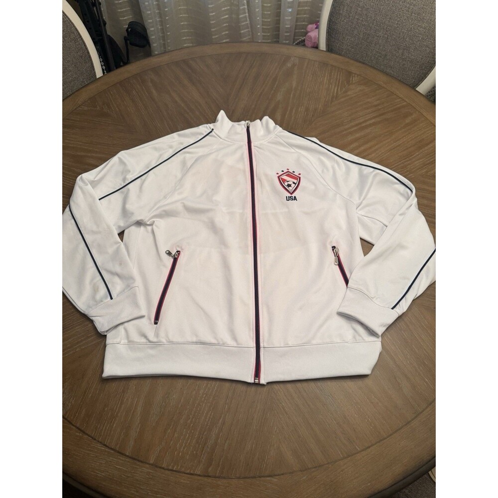 Sports Essentials USA Soccer Full Zip Track Jacket Mens L White - Read Please